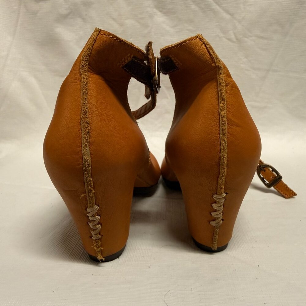 Sergio Tomani Ingrid Naranja Leather Ankle Strap Heels - Size EU 37 - Picture 6 of 14